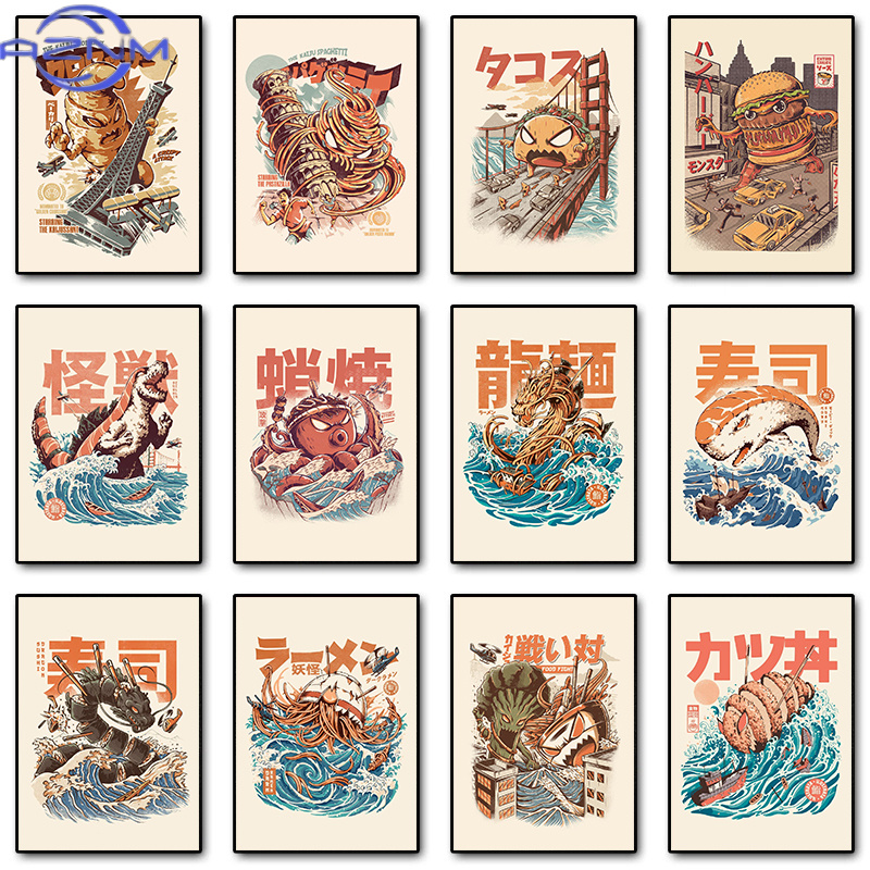 Japanese Lifestyle Food - AZNM Poster Kaiju Jepang Makanan Sushi