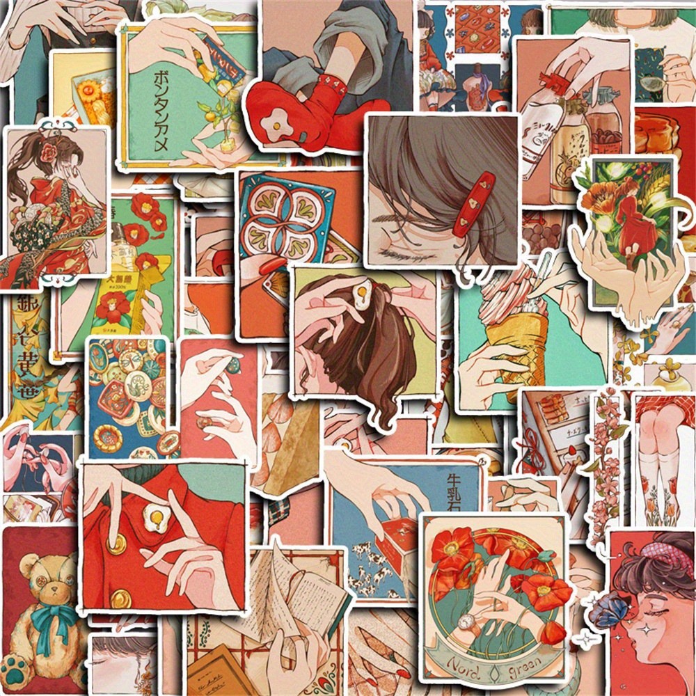 Lifestyle Of Japanese - 50 Buah Stiker Gaya Vintage Tradisional
