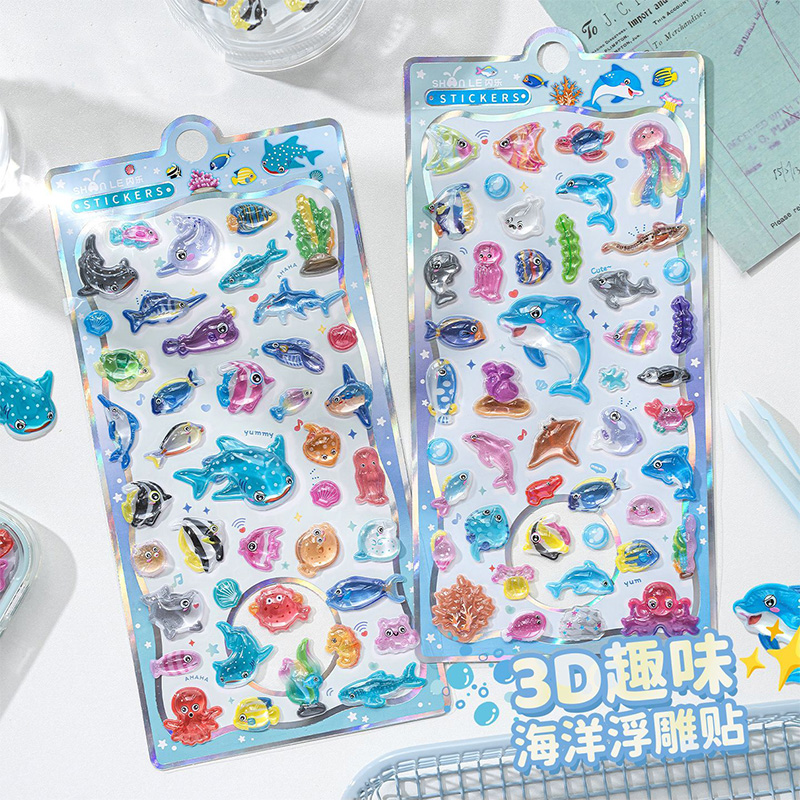Japanese Lifestyle Movie - Stiker Kristal Relief 3D Kehidupan Laut
