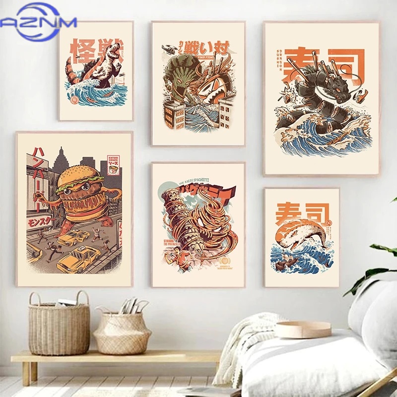 AZNM Poster Kaiju Jepang Makan - Japanese Lifestyle Food ulasan dan harga