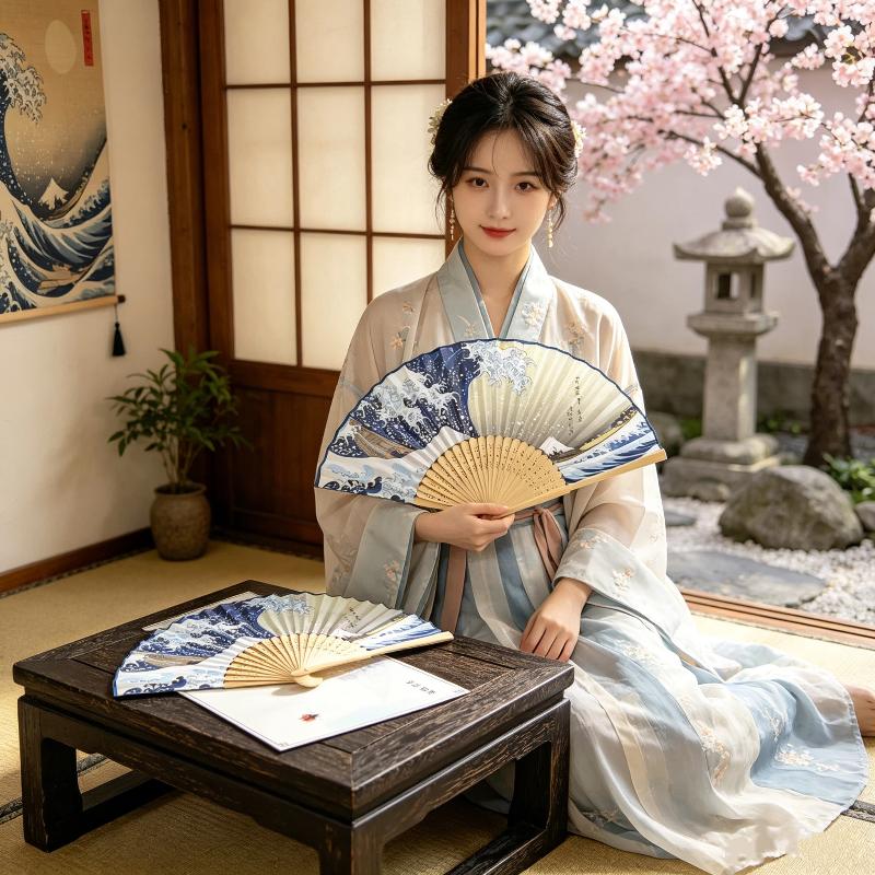 Kipas Lipat Bambu Ukiyoe Wave, - Fan Sensu Folding ulasan dan harga